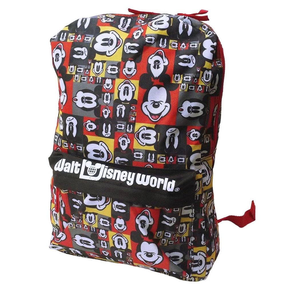 Walt Disney World Mickey Mouse Graphic Backpack Tote Utility Bag Zip Pockets